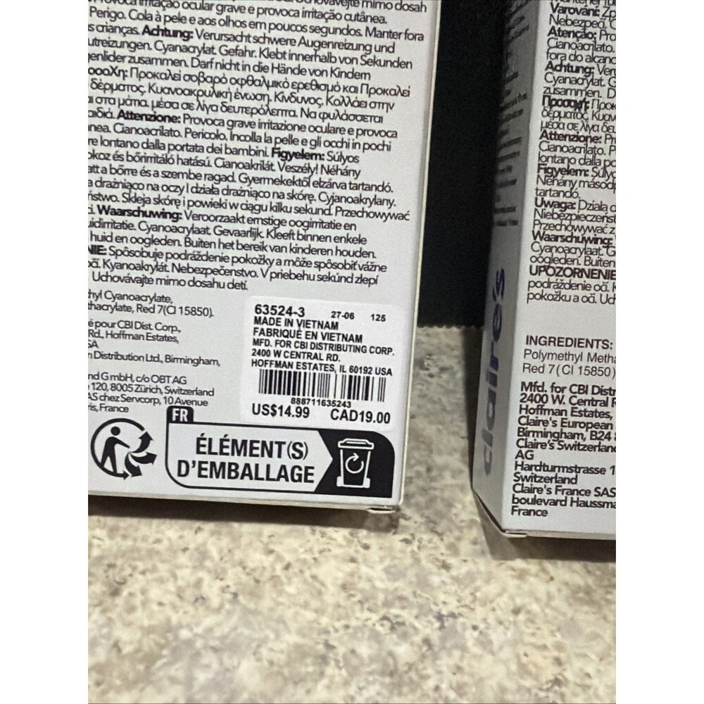 4 pack of 24 Press-On Nails Claire's Faux Nails glue not included - Picture 5 of 5